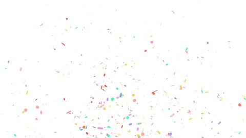Confetti Explosions Pack on a White Background with Luma Matte Channel.