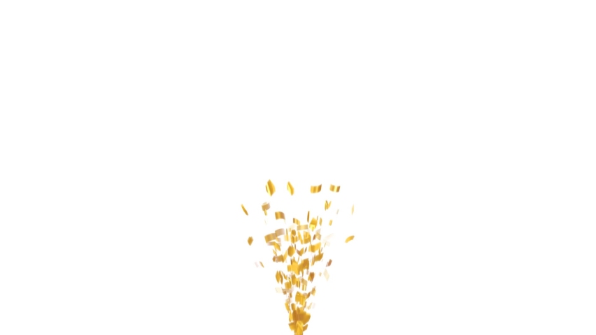 Gold Confetti Explosions Pack on a White Background with Luma Matte Channel. Royalty-Free Stock Footage #1070576065