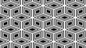 motion background with black and white rhombuses(cube)