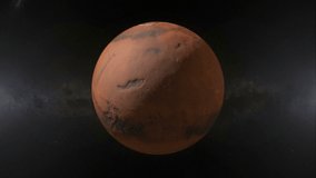 Mars fly by space ship animation new educational video solar system project design.