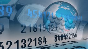 Animation of financial data processing over payment terminal. global finances, business and contactless payment concept digitally generated video. - Powered by Shutterstock - Get 15% off with code: PIKWIZARD15
