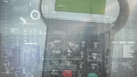 Animation of financial data processing over credit card terminal. global finances, business and contactless payment concept digitally generated video. - Powered by Shutterstock - Get 15% off with code: PIKWIZARD15