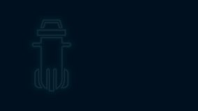 Glowing neon line Water filter icon isolated on black background. System for filtration of water. Reverse osmosis system. 4K Video motion graphic animation .