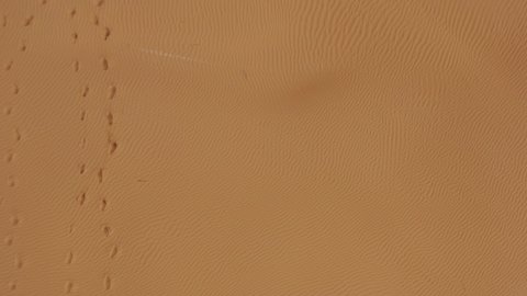 footage of footprints in the sand