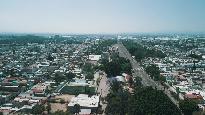 Old train station in Queretaro Mexico seen from a Drone