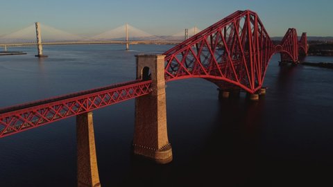 South Queensferry, 12.04.2021: A train passes over the Forth Rail Bridge in South Queensferry.The Forth rail bridge is a cantilever railway bridge across the Firth of Forth.