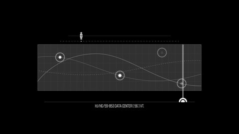 Navigation Screen Loop This stock motion graphics video features a HUD radar screen representing GPS navigation or futuristic tracking with changing numbers and moving readouts on a seamles