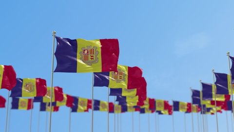Andorra Row Of Flags Animation