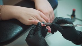 Manicure Treatment in a beauty salon. Manicure