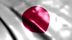 A beautiful view of Japan flag video. 3d flag waving video.
