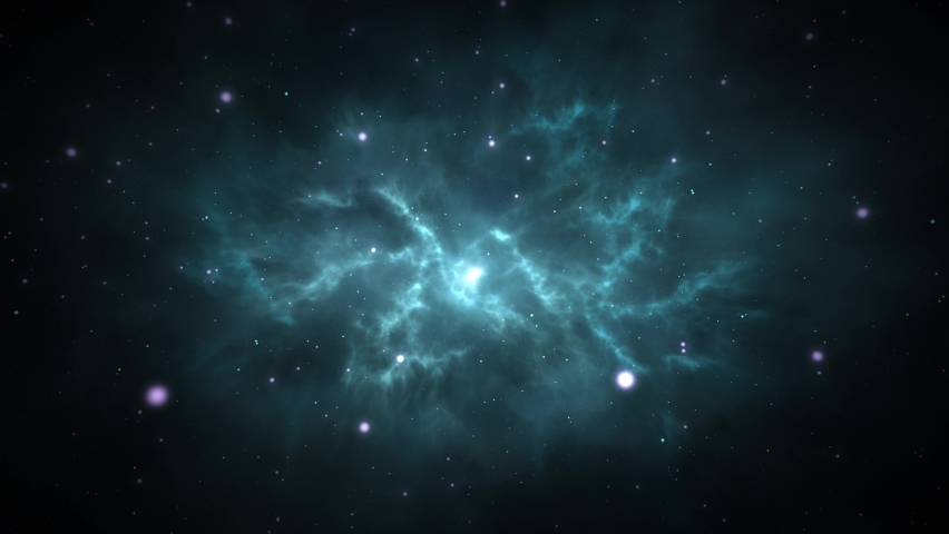 4K 3d Flying inside Epic Storm of Galaxy Clouds and Lightning Nebula Seamless Loop. nebula clouds in outer space, background space Animation. in dark space, studded with stars and nebulae