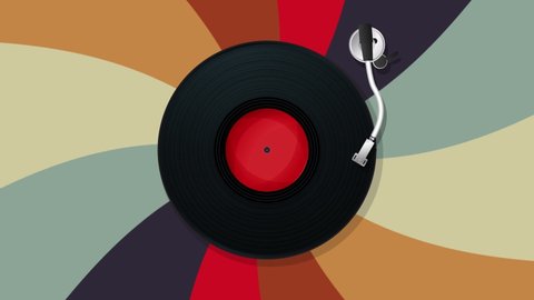 Retro style turntable composition, seamless loop