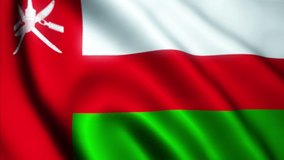 Video of the flag flying from the country of Oman with a widescreen ratio (16:9). 4K UHD Animation