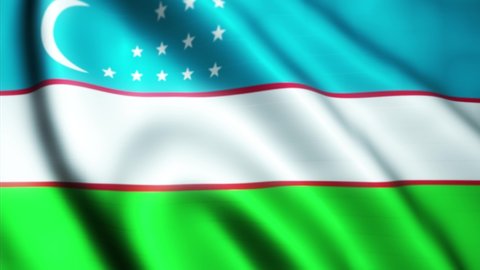 Video of the flag flying from the country of Uzbekistan with a widescreen ratio (16:9). 4K UHD Animation