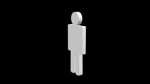 White human posture on black background.