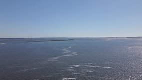 Island Fort off Charleston Coast Drone Shot