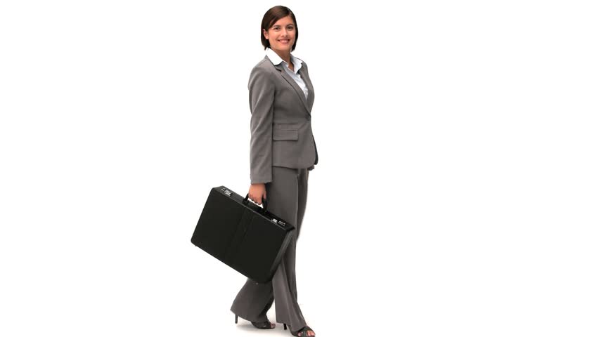 woman holding briefcase