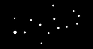 Virgo constellation. Stars in the night sky. Constellation in line art style in black and white. Cluster of stars and galaxies. Horizontal composition, 4k video quality