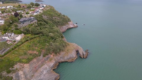 City of Torquay on Southwestern coast of England, Aerial Drone View