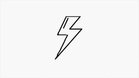Light bolt icon Vintage noise, glitch Bad Signal Animation.