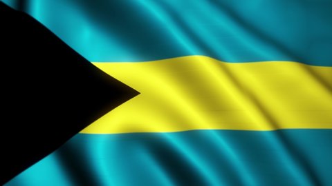 Video of the flag flying from the country of Bahamas with a widescreen ratio (16:9). 4K UHD Animation