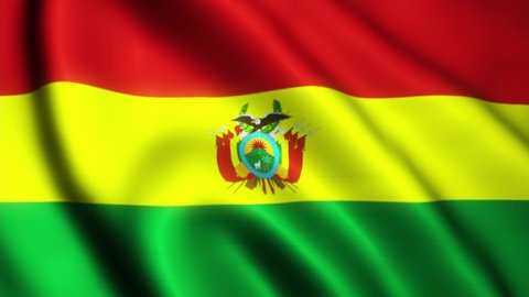 Video of the flag flying from the country of Bolivia with a widescreen ratio (16:9). 4K UHD Animation