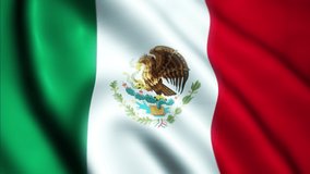 Video of the flag flying from the country of Mexico with a widescreen ratio (16:9). 4K UHD Animation