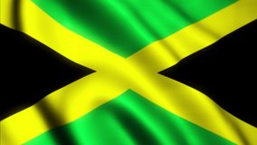 Video of the flag flying from the country of Jamaica with a widescreen ratio (16:9). 4K UHD Animation
