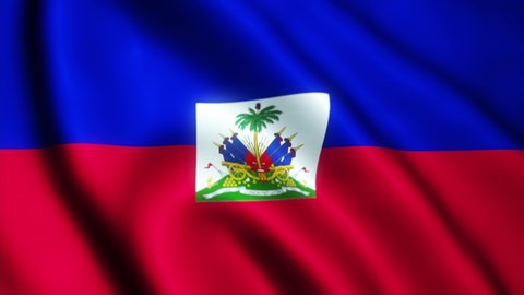Video of the flag flying from the country of Haiti with a widescreen ratio (16:9). 4K UHD Animation