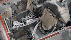 This zoom video shows the inner workings of a space capsule cockpit.