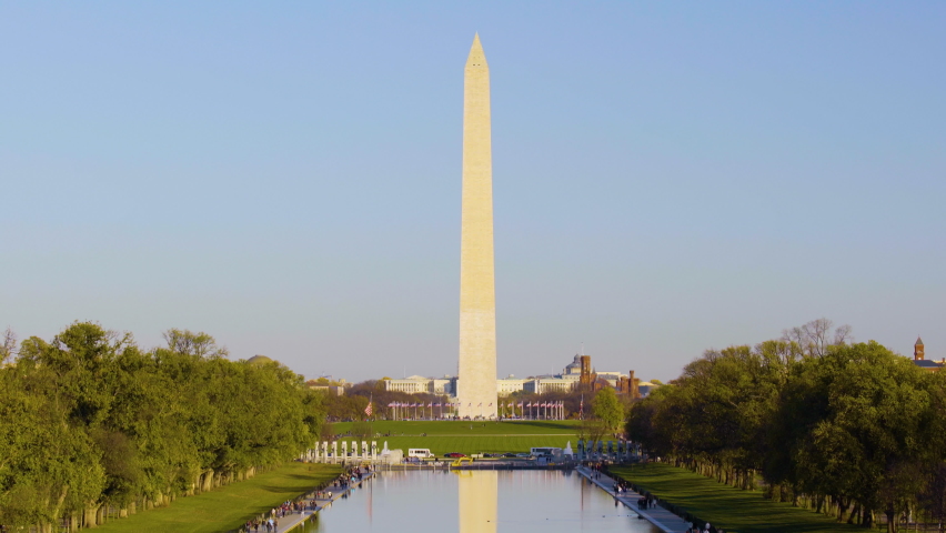 Washington Monument and pool in Washington DC, USA