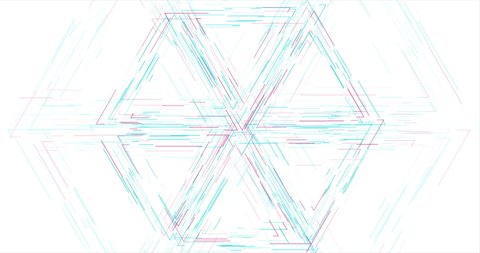 Blue purple hexagonal linear shape abstract futuristic tech motion background. Seamless looping. Video animation 4K 4096x2160