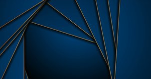 Dark blue corporate abstract motion background with golden lines. Seamless looping. Video animation 4K 4096x2160