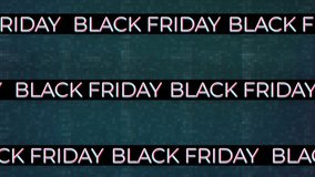 Black friday text seamless looped animation. Colorful background with glitch effect.