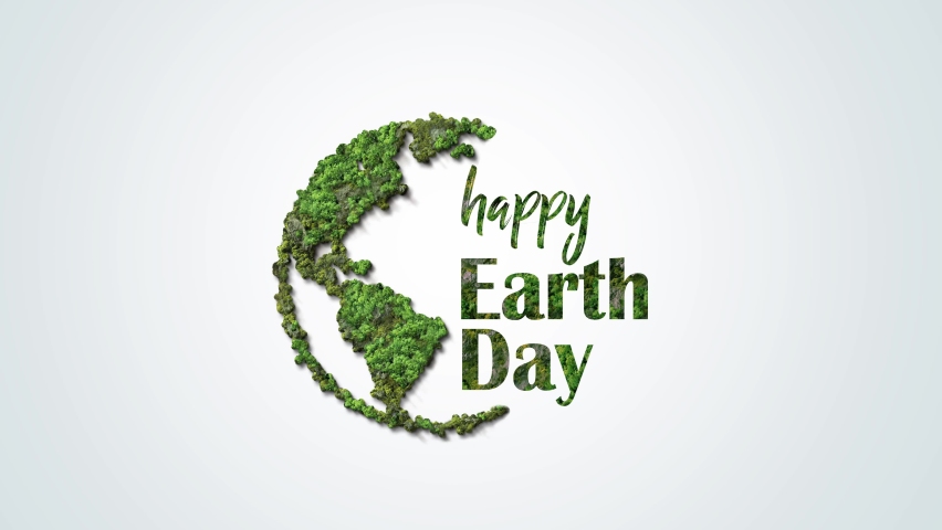 Earth day concept video footage. 3d eco friendly design.Earth map shapes with trees water and shadow. Save the Earth concept. Happy Earth Day, 22 April.  | Shutterstock HD Video #1070797588