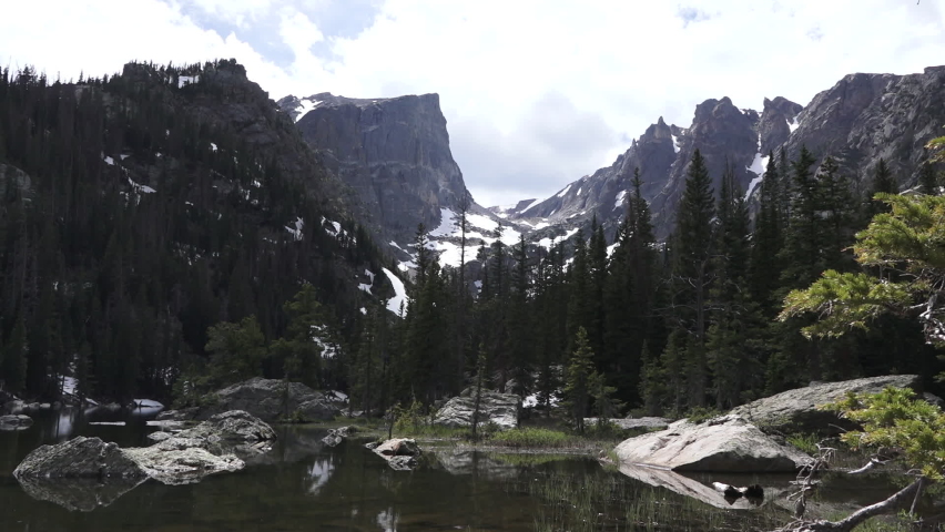 Colorado Snow Peak Pan to Glacier Crystal Lake