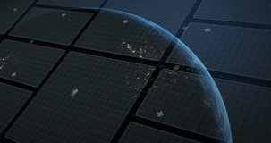 Animation of scopes scanning over blue grid with planet earth. global connections, data processing and digital interface concept digitally generated video. - Powered by Shutterstock - Get 15% off with code: PIKWIZARD15