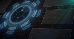 Animation of scope scanning, data processing and network of connections over grid. global connections, data processing and digital interface concept digitally generated video. - Powered by Shutterstock - Get 15% off with code: PIKWIZARD15