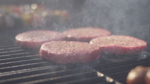 Follow the smoke down to delicious juicy burgers on the grill