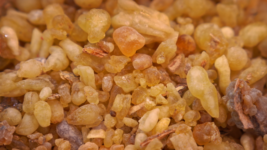 Frankincense is a hardened tree resin. East market Royalty-Free Stock Footage #1070814241
