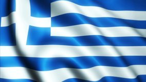 Video of the flag flying from the country of Greece with a widescreen ratio (16:9). 4K UHD Animation