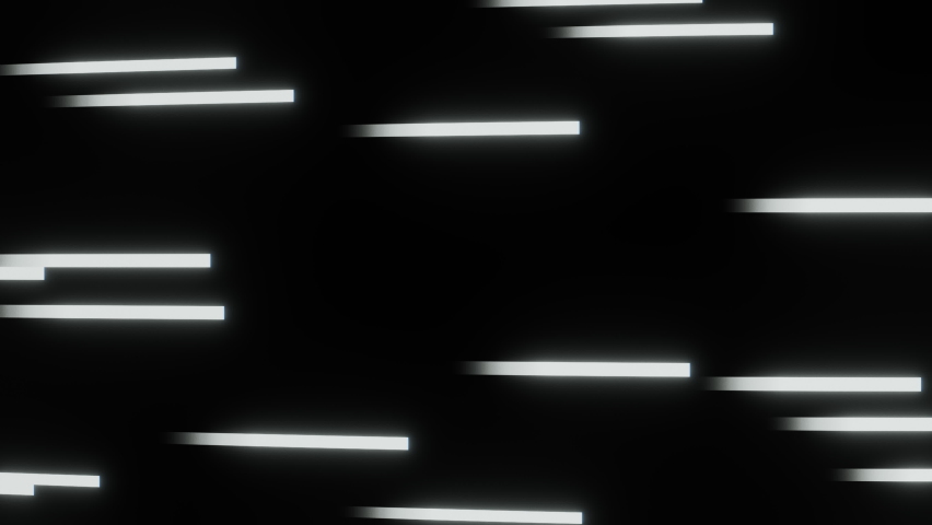 the white glowing light streaks moving horizontally with high velocity on the black background in 4K Royalty-Free Stock Footage #1070830072