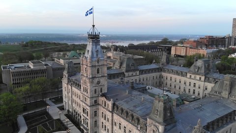 Quebec City- Parliament Aerial at Dawn