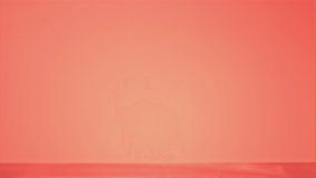 Super slow motion ripe chili pepper falls on the water with splashes. On a pink background. Filmed on a high-speed camera at 1000 fps. High quality FullHD footage
