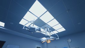 Medical lamps lighting in the operating room. Ceiling with many lamps in clinic. Surgery department in hospital. - Powered by Shutterstock - Get 15% off with code: PIKWIZARD15