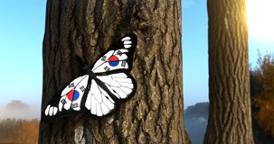 Flag of South Korea on Butterfly Wings Realistic 4K UHD 60FPS