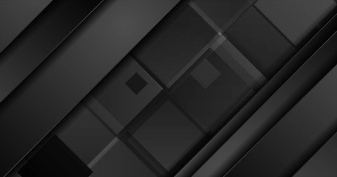 Black technology geometric abstract motion background with squares. Seamless looping. Video animation 4K 4096x2160