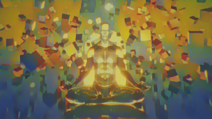 Meditation, mindfulness 3danimated background illustraion. | Shutterstock HD Video #1070925775