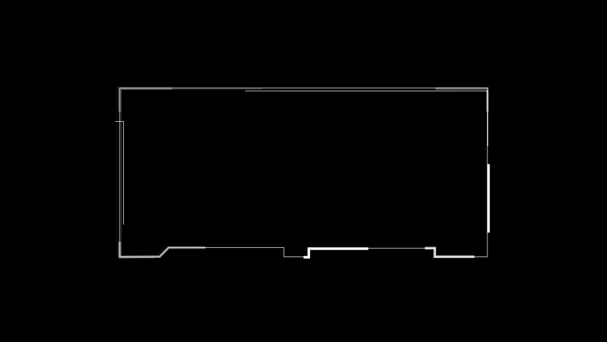 Loop in of establishment of two blocks with elements passing through circuits within on a dark background from the interface collection - 4K - HUD Video Element.