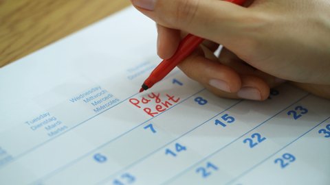 Rent Due Calendar Date Diary Pay Stock Footage Video (100% Royalty-free ...